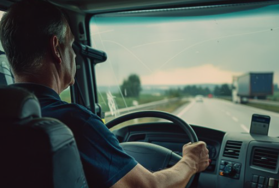 Persona manejando un camión